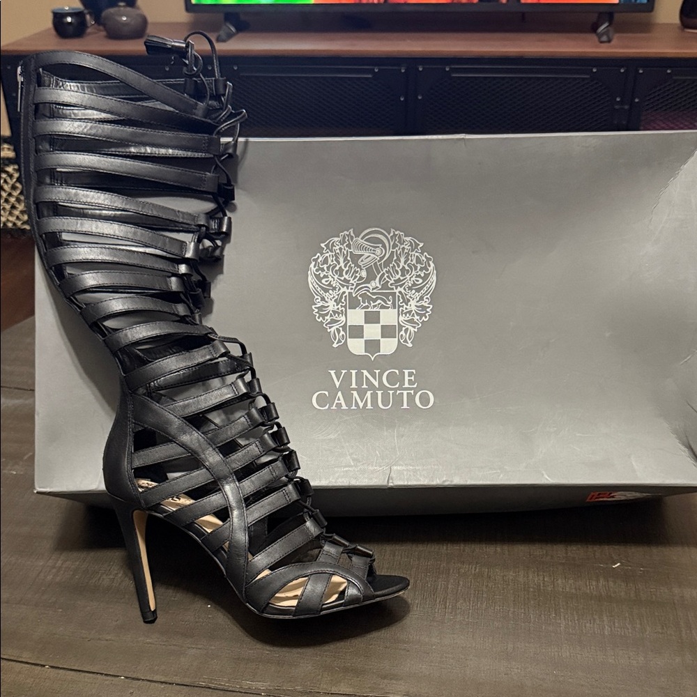Vince Camuto Black Gladiator Heels